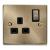 Click Scolmore Deco Ingot 1 Gang 13A 2 Pole Switched Socket - VPAB535BK