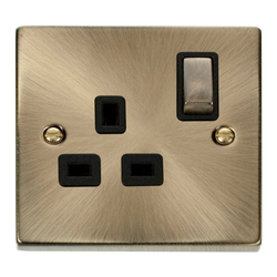 Click Scolmore Deco Ingot 1 Gang 13A 2 Pole Switched Socket - VPAB535BK