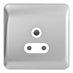 Schneider LSD 1G 5A Round Pin Unswitched SO White Insert - Polished Chrome - GGBL3080WPC