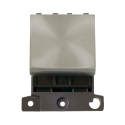 Click Scolmore MiniGrid 250V 32A Double-Pole Switch Module Satin Chrome - MD032SC