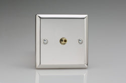 Varilight 1 Gang Single Satellite TV Socket, Classic Polished Chrome - XC8S