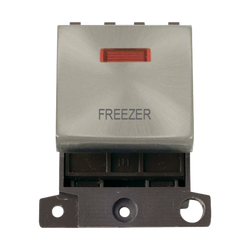 Click Scolmore MiniGrid 20A Double-Pole Ingot & Neon Freezer Switch Satin Chrome - MD023SC-FZ