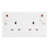 Click Scolmore Mode 13A 2 Gang Outboard Plug Socket White - CMA840