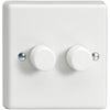 Varilight 2x250W 1 Way 2 Gang Dimmer Switch - White - HQ2W