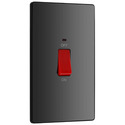 BG Evolve Black Chrome 45A Large Plate 2-Pole Switch With LED Power Indicator - PCDBC72B