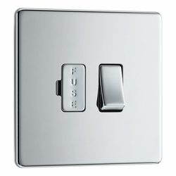 BG Screwless Flatplate Polished Chrome Switched 13A Fused Connection Unit - FPC50