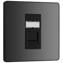BG Evolve Black Chrome Single RJ45 Cat 6 Data Outlet Ethernet Socket - PCDBCRJ451B