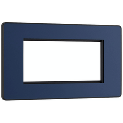 BG Evolve Matt Blue Grid 4 Gang Euro Module Front Plate - PCDDBEMR4B