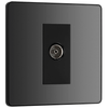 BG Evolve Black Chrome Single Socket for TV/FM Co-Axial Aerial Connection - PCDBC60B