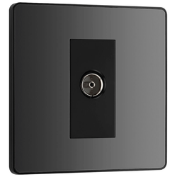 BG Evolve Black Chrome Single Socket for TV/FM Co-Axial Aerial Connection - PCDBC60B