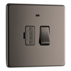 BG Screwless Flatplate Black Nickel Switched 13A Fused Connection Unit, With Power Indicator - FBN52
