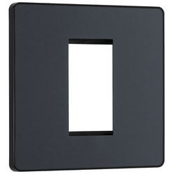 BG Evolve Matt Grey Grid 1 Gang Euro Module Front Plate - PCDMGEMS1B