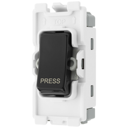 BG Evolve Grid 20AX Single Pole 2-Way Retractive Switch (PRESS) - Black - RPCDB14