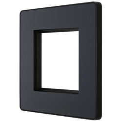 BG Evolve Matt Grey Grid 2 Gang Euro Module Front Plate - PCDMGEMS2B
