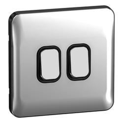 Schneider LSD 10AX 2G 2W Switch Black Insert - Polished Chrome - GGBL1022BPC