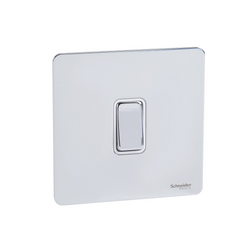 Schneider USFP 16AX 1G 2W Switched White Insert - Polished Chrome - GU1412WPC