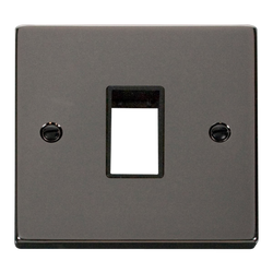 Click Scolmore MiniGrid Single Switch Plate 1 Gang Aperture Black Nickel - VPBN401BK