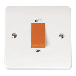 Click Scolmore Mode 50A 1 Gang Rocker Switch Polar White - CMA200