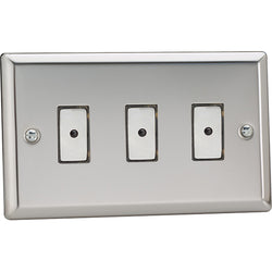 Varilight 3-Gang V-Pro Eclique2 Touch/Remote Control LED Dimmer - Polished Chrome - JCE103