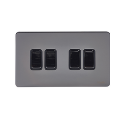 Schneider USFP 16AX 4G 2W Switched Black Insert Black Nickel - GU1442BBN