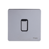 Schneider USFP 20A Double Pole Switched Black Insert Polished Chrome - GU2410BPC