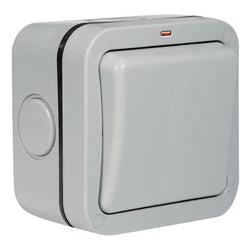 BG IP66 20A 1-Gang 2-Way Weatherproof Outdoor Switch With Neon - WP12