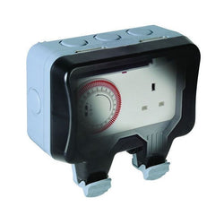 BG IP66 13A 2-Gang Time Controlled Weatherproof Outdoor Switched Socket - WP23TM24