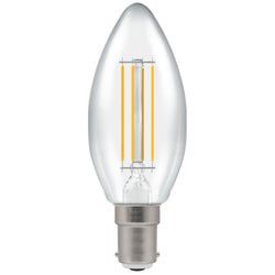 Crompton LED Candle Filament Dimmable Clear 5W 2700K SBC-B15d - CROM7147