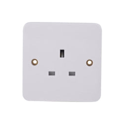 Schneider LWM 1G 13A Unswitcheditched Socket White - GGBL3050
