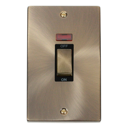 Click Scolmore Deco Ingot 2 Gang 45A 2 Pole Neon Switch - VPAB503BK
