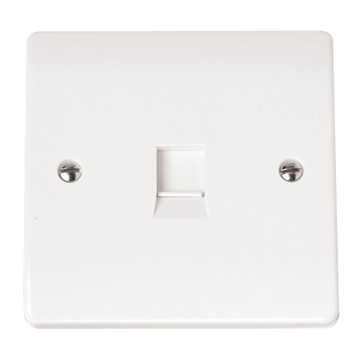 Click Scolmore Mode Single Telephone Outlet White - CMA115