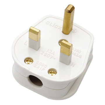 Click Scolmore Mode 13A Fused Plug Socket Polar White - PA380WH