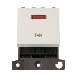 Click Scolmore MiniGrid 20A Double-Pole Ingot & Neon Fan Switch White - MD023PW-FN