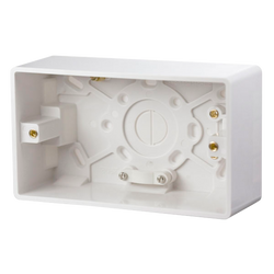 Click Scolmore Mode 2 Gang 47mm Pattress Box Polar White - CMA086