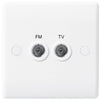 BG Nexus White 2 Gang TV Aerial / FM Socket - 866