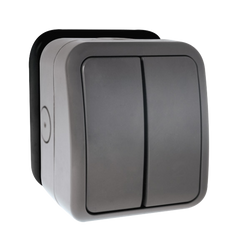 Click Scolmore Aquip Weatherproof 2 Gang 2 Way Switch IP66 - OA412AGU
