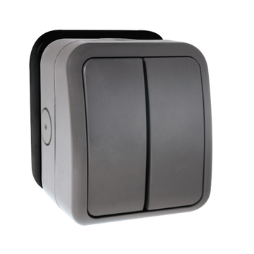 Click Scolmore Aquip Weatherproof 2 Gang 2 Way Switch IP66 - OA412AGU