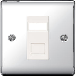 BG Nexus Metal Polished Chrome 1 Gang Ethernet Socket - NPCRJ451