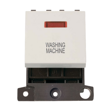Click Scolmore MiniGrid 20A Double-Pole Ingot & Neon Washing Machine Switch White - MD023PW-WM