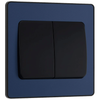 BG Evolve Matt Blue Double Light Switch 20A 16AX 2 Way Wide Rocker - PCDDB42WB
