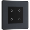 BG Evolve Matt Grey 200W Double Touch Dimmer Switch 2-Way Master - PCDMGTDM2B