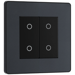 BG Evolve Matt Grey 200W Double Touch Dimmer Switch 2-Way Master - PCDMGTDM2B