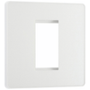BG Evolve Pearl White Grid 1 Gang Euro Module Front Plate - PCDCLEMS1W