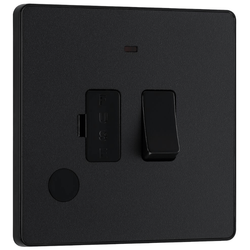 BG Evolve Matt Black Switched 13A Fused Spur Unit With Power LED Indicator And Flex Outlet - PCDMB52B