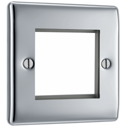 BG Nexus Metal Twin Euro Module Blanking Plate - Polished Chrome - NPCEMS2