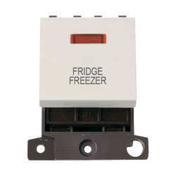 Click Scolmore MiniGrid 20A Double-Pole Ingot & Neon Fridge Freezer Switch White - MD023PW-FF