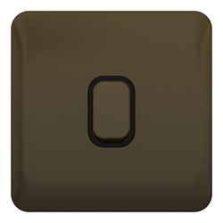 Schneider LSD 10A 1G 2W Retractive Switch Black Insert Mocha Bronze - GGBL1012RBMBS