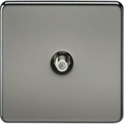 MLA Knightsbridge 1 Gang Sat TV Outlet (Non-Isolated) Black Nickel - SF0150BN