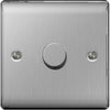 BG Nexus Metal Brushed Steel 1 Gang 2 Way Dimmer Switches - NBS81P
