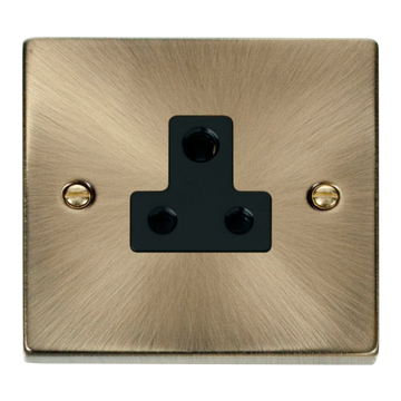 Click Scolmore Deco 5A Round Pin Socket - VPAB038BK